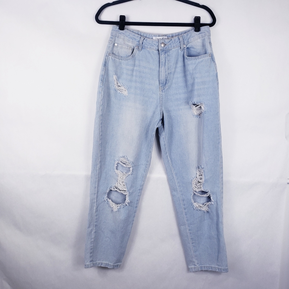 Women’s Denim blvd jeans Cropped Distressed High Waisted Size 9